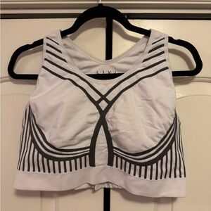 Lane Bryant White and Black Patterned Sports Bra